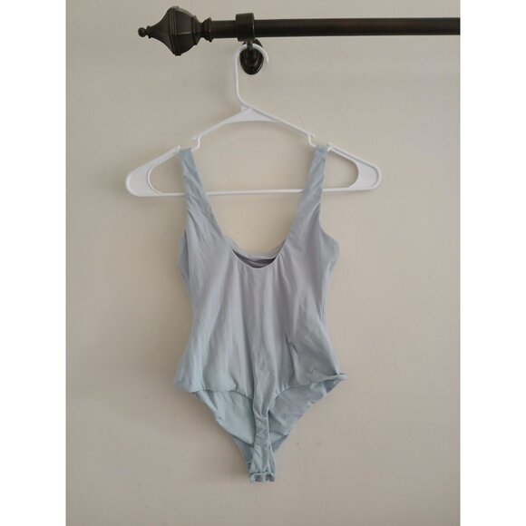 Skims Womens S Blue Cowl Neck Bodysuit Leotard Tank Shapewear Y2K 90s Revival - Picture 6 of 6